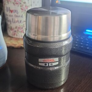 Thermos Black and Silver Food Jar